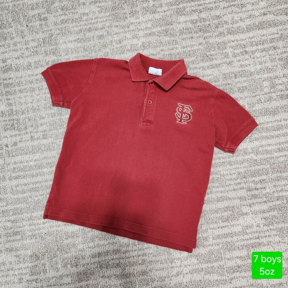 Florida State Seminoles boy's polo short sleeve shirt garnet size 7